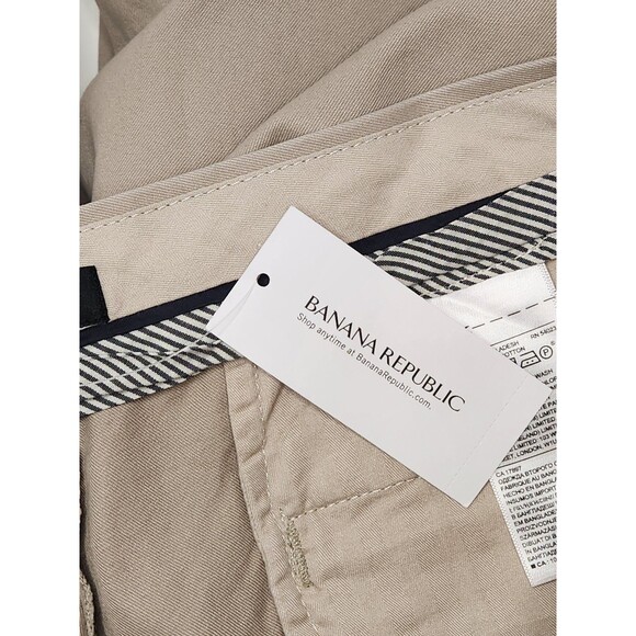 NWT Banana Republic Gavin Chino Pants Men's 36x32 Beige Khakis Cotton Straight - Picture 5 of 9